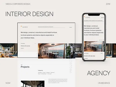 Interior Design Agency Portfolio Website architecture art direction clean editorial furniture grid homepage interior designer layout minimalist portfolio projects slider typography webdesign