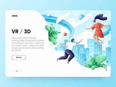 VR illustration 3d art character city design flora grain graphic illustration illustrator people plants procreate ui vr web