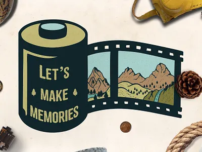 Mountain Film Roll Logo Template adventure badge camping film logo handmade logo mountain photo logo tshirtdesign vintage