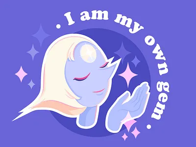 My Own Gem illustration pastel pearl precious purple sparkles steven universe vector