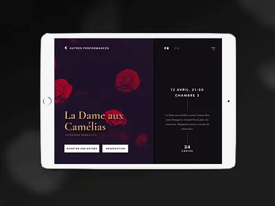 The Lady Of The Camellias design floral ipad literature simple swan lake tablet typography ui ux