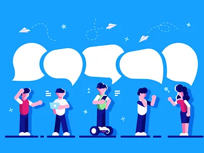 Discussion business business people character chat chatting design dialogue flat illustration messenger network office online people phone social media speech bubble team teamwork vector