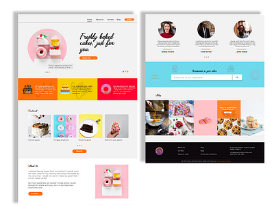 Landing Page For Cake And Confectionery Dribble cake confectionery daily ui fff landing page one pager ui website