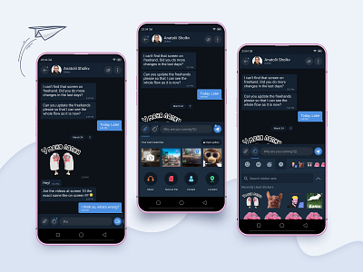 Telegram Contest blue chat app chat box dark app telegram ui ui ux design