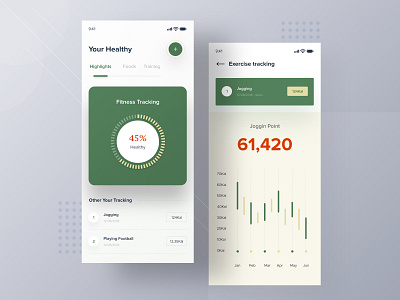 Tracking Fitness app apps clean dashboard design designer desktop fitness app illustration interface jogging landing minimalist mobile page smooth sport app ui user website white