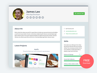 Developer - Free Bootstrap Portfolio Template for Developers bootstrap bootstrap theme css cv developer free html5 landing landing page marketing mobile personal portfolio responsive software development template theme website template