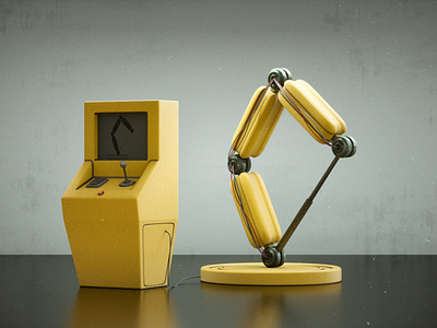 Dusted Hydraulic Robot Arm and Controller CGI 3d arm art cinema4d design film hydraulic illustration industrial istanbul mechanical modelling octane robot robotics