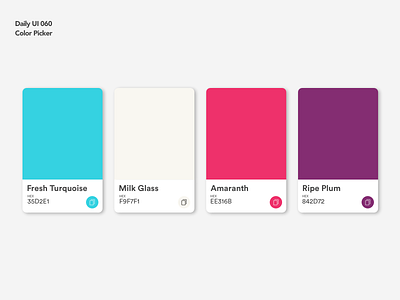 Color Picker | Daily UI 060 card color color picker dailyui dailyui060 design hex picker ui ux