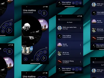 Custom music app album app black design icons illustration music music app music art player ui