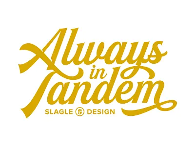 Always in Tandem Script custom gold logo script tandem
