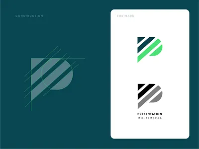 Unused P Concept blue brand branding clean construction design green logo mark modern professional