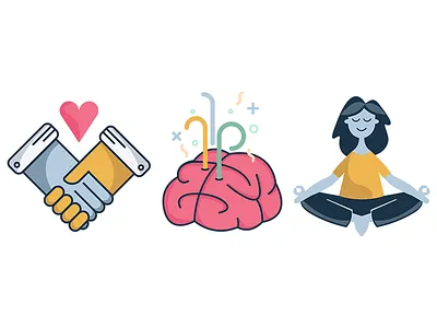 Socialize, Think, Meditate brain handshake heart love meditate mind mindfulness social think