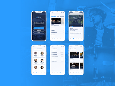 DrumGo App UI drum app drum lessons lessons app mobile app ui mobile app ux music app video app