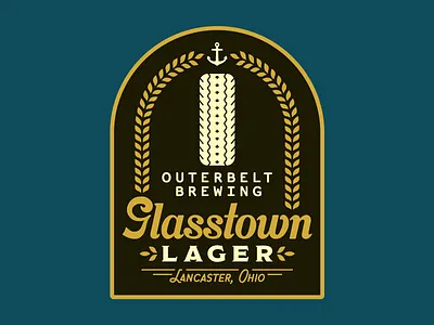 Glasstown Sticker beer beer branding brewing brewing company craft beer flat illustration industrial label ohio sticker vintage
