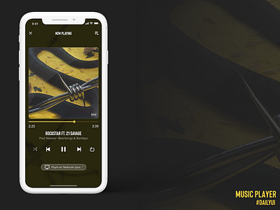 Music Player adobe xd dailyui design interface design music ui