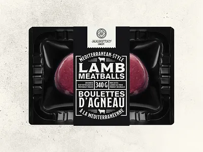 Sungold Packaging alberta black and white canada concept edmonton lamb meat meatball packaging typographic