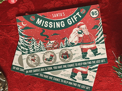 Santa's Missing Gift - Scratch Off Card card christmas holiday card off portugal postcard santa scratch scratch off