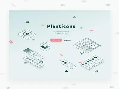 Planticons Icon Set design digital illustration fruits glyphs icon illustration interaction animation landing page line icons logo outline icons plant ui ux ux ui design vector vegetables web webflow website