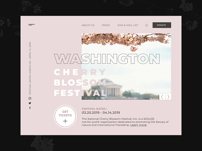 National Cherry Blossom Festival concept design homepage menu photo typography web website