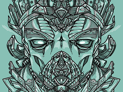 ‘Ancient Seer’ Mono-line Drawing ancient art print artist design drawing graphic illustration line art mono monoline pagan portrait poster print procreate seer spirit