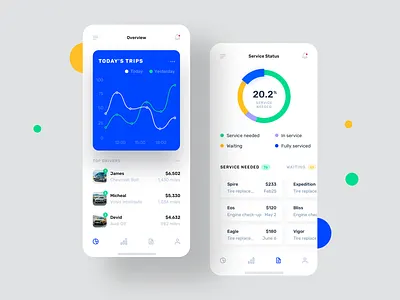 Car Services App Exploration app apps application blue car car app car booking car service clean cool design dashboard data driver interface rent a car trips