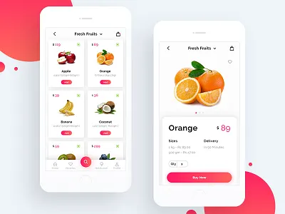 Fresh Fruits App Concept andriod app app design application classic design clean colorful design food fresh fruits groceries ios landing minimal mobile mobile app mobile app redesign ui ux