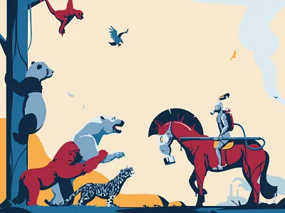 Invader animal apes art bear digitalart drawing eagle ecology gorilla graphicdesign graphics horse illustration illustrator knight leopard monkey panda pantera vector