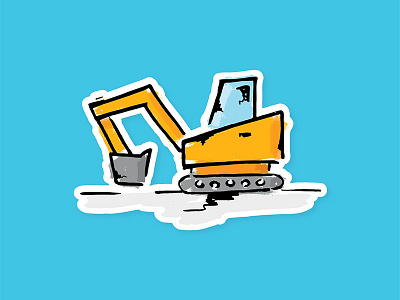 Construction Sticker Design construction handmade illustration machine sticker
