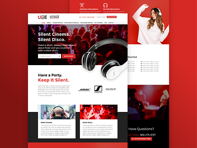 Silent Disco Landing Page Design adobe xd design ui web design