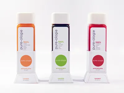 Pure•ologie Pressed Juice branding clean concept design healthnut modern packaging package packagedesign packaging pressed juice product design simple design snack typography