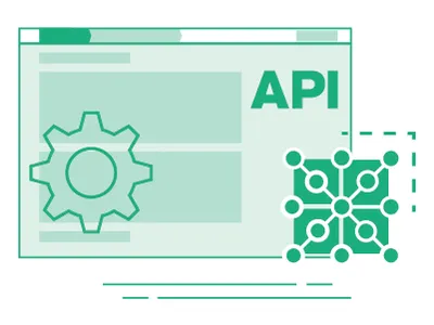 API_Tech branding design flat icon illustration minimal vector web website