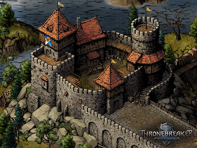 Lyria architecture art building castle concept concept art design fantasy fortress game game art game artist game asset illustration isometric isometric art isometric illustration medieval thronebreaker witcher