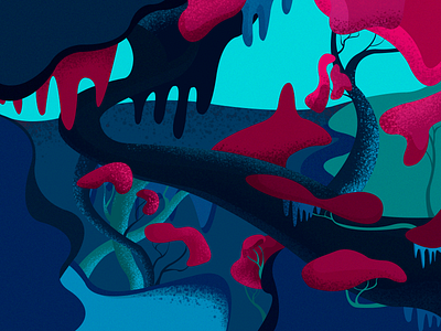 Psygrove background design concept design illustration story illustration stylization vector