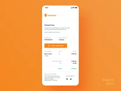 Daily UI Challenge #017 - Email Receipt dailyui dailyui 017 email emaildesign emailer ios mail receipt ui ux