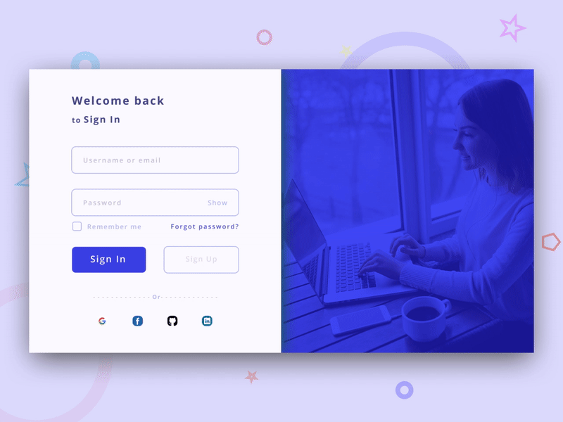 Sign In / Log-In android animation app blue branding character design icon interaction ios login logo register signin signup typography ui ux vector website