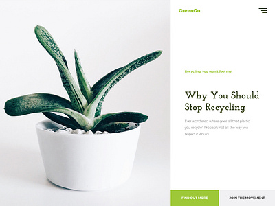Daily UI Challenge #003 - Landing Page challenge accepted daily 100 daily ui green landing page recycle ui.