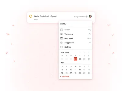 New Todoist Scheduler – Web app calendar feature project real scheduler task task manager todo todoist ui