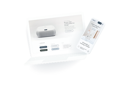 Ooler blue buttons ecommerce grey homepage minimal mobile navy product round sleep style style guide ui ui kit webdesign