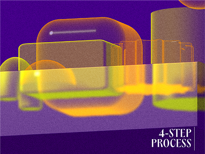 Process 3d design geometric glass illustration spline ui
