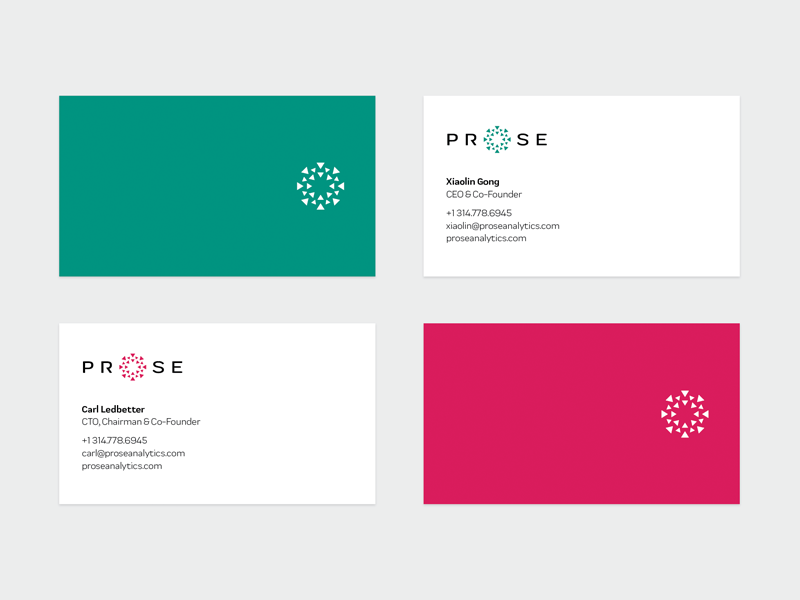 Example of Prose business cards & colors
