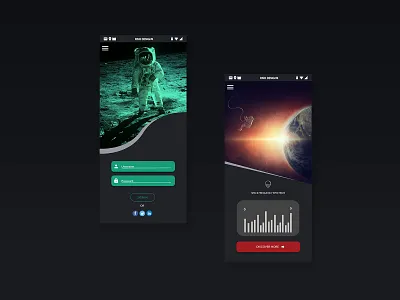 Space UI Concept | Rish Designs alien app dark ui moon orbit planet rish rish designs space art ui ux ui
