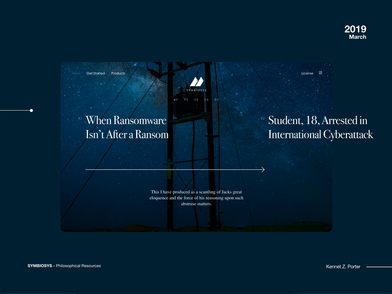 Symbiosys. Philosophical Resources design logo micro interaction motion graphics webdesign website concept
