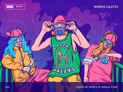 HAZZYS -Street tide, colorful fantasies app branding design game icon iilustration ildiesign illustration illustrator image logo logomark page red start ui ux web website wme