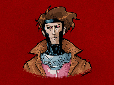 Gambit doodle drawing fanart gambit illustration marvel photoshop silentiger sketch x men