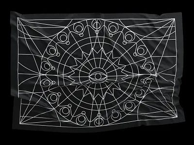 Occult Fabric I black design eye illustration mandala mono line mono weight occult pattern