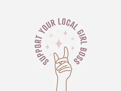 Support Your Local Girl Boss brand identity branding icon illustration logo minimal design typography