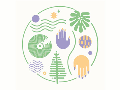 Tee project hands minimalist plants wavy