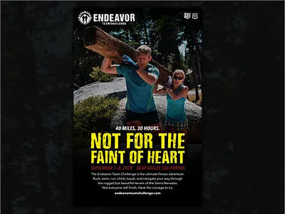 Endeavor Team Challenge Poster, 2019 adventure endurance outdoors poster race rugged
