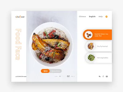 Food face design face ui web