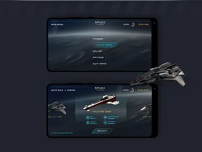 Space Fighter UI concept concept figma game mobile sci fi ui design